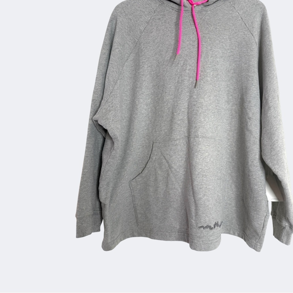NEW MOTHER THE COCOON Oversized Hoodie Gray with Neon Pink Drawstrings SMALL - Picture 5 of 12